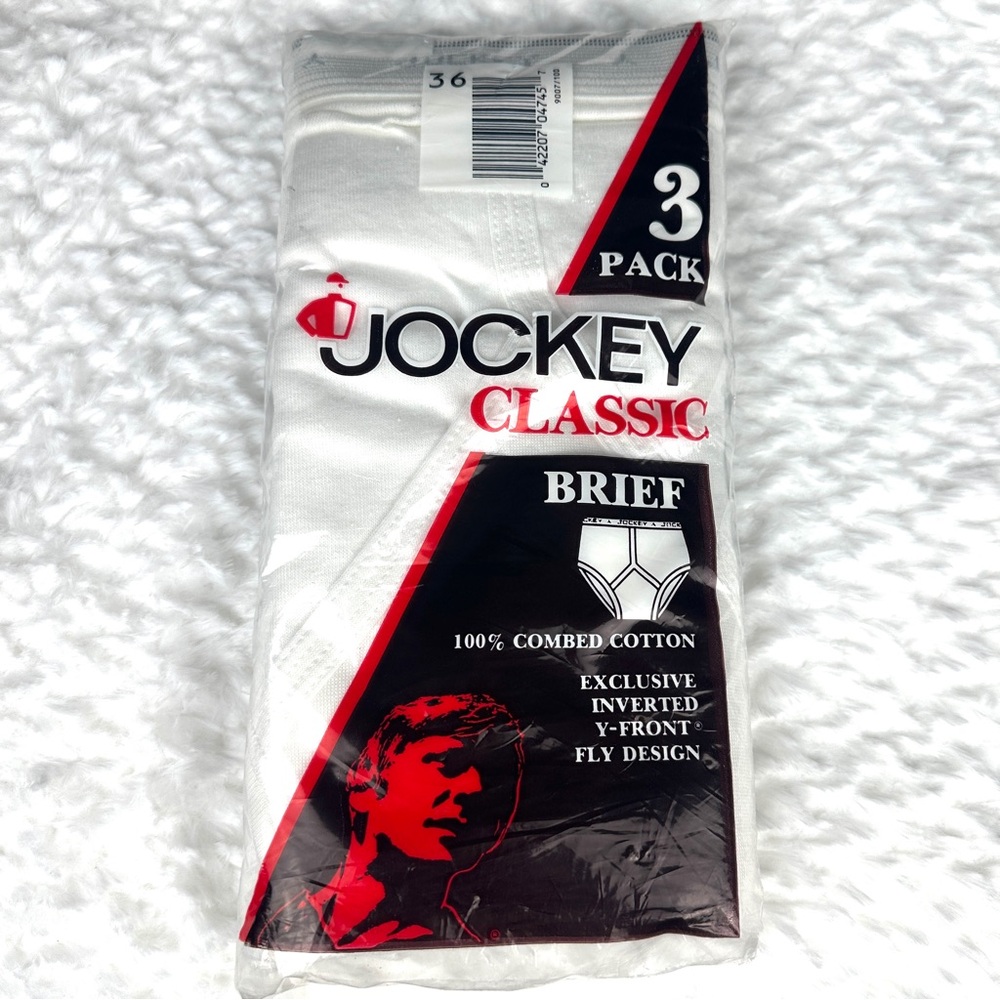 Vintage 1987 Jockey Classic Briefs - 3 Pack White 100% Combed Cotton Size 36